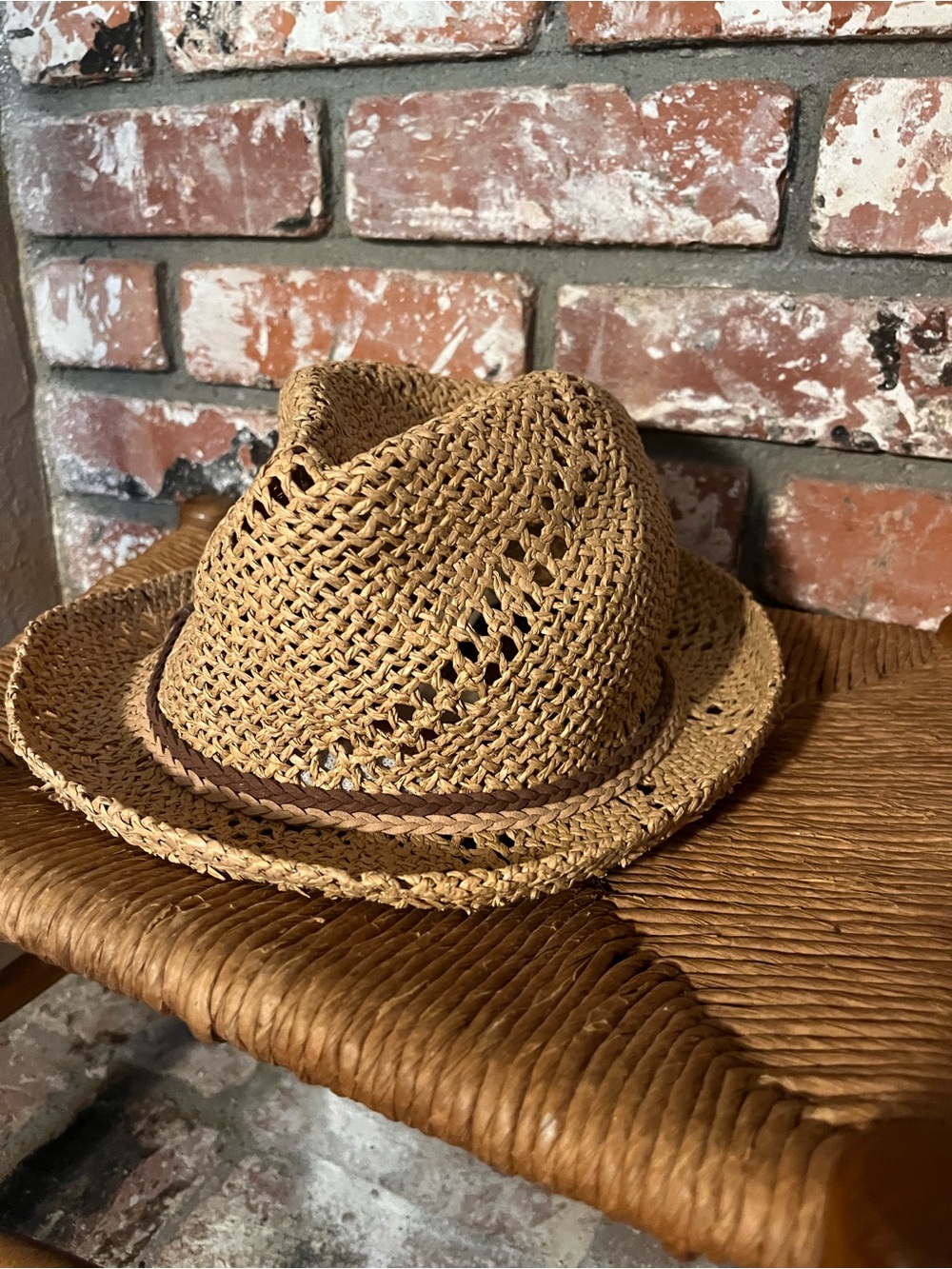 a.n.a Braided Straw Fedora Hat - Tan